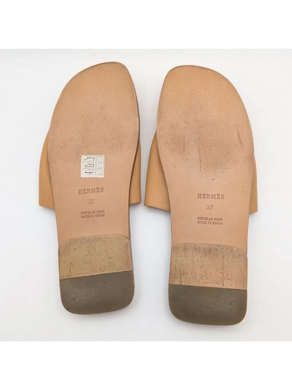 Hermes Kevlar Sandals H Flat Leather Beige